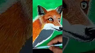 How to draw a Fox/easy step by step/acrylic on paper/Fox Drawing #foxdrawing
