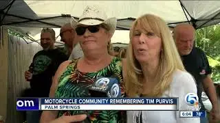 Motorcyclists pay tribute to Tim Purvis at Johnny Q's