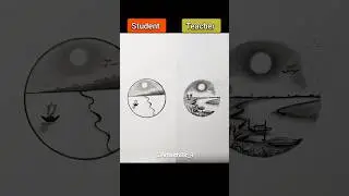 Easy circle scenery drawing 😱🔥🙀 #drawing #youtubeshorts #shorts #trending #viral #@ArtwithBir_9