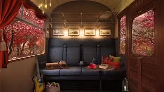 Autumn train ride 🚂 🍂 | Victorian train ambience | train and leaves sounds