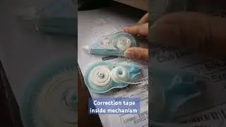 Correction tape inside mechanism #correctiontape #stationery #correctiontape