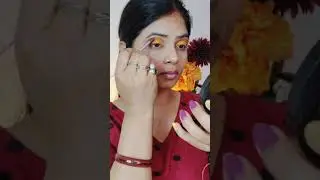 yellow purple eyemakeup look|💛💜#makeup #yellow Dress makeup tutorial #shorts #youtubeshorts
