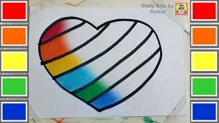 Rainbow Heart Drawing, Painting and Coloring Book for Kids and Toddlers | Child Art | Draw Heart