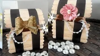 COMO FAZER BÁU FÁCIL E BARATO COM PALITOS DE PICOLÉ - DIY | Amelia Requintada