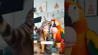 Selfie-Obsessed Cat Takes Photos with Every Animal Friend 📸🐱 #cats #catfriends #selfie #ytshorts