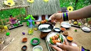 Tiny Chicken Shashlik | Chicken Stick Recipe | Miniature Cooking | Restaurant Style | Mini foods