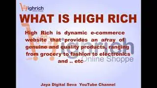 What is Highrich // Highrich new update // latest news Highrich // Jaya Digital Seva // High Rich