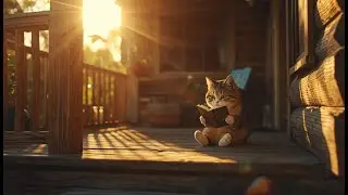 Bookmarks and Sunbeams on a Wooden Porch. | Cozy Nature Lo-fi