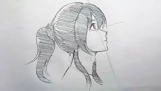 anime girl side face - how to draw Anime girl side face drawing