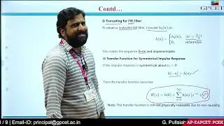 FIR Filter Design using Fourier Series Method | Dr. B. Ravi Chandra Sir | DSP Lecture