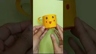 Easy craft For ☕ Cup#youtubeshorts #easycraftwithpaper #art#craft #merehobbieskajahanwithshafa