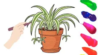 Spider Plant Painting 🎨 | Easy & Relaxing Art | Art With Mona