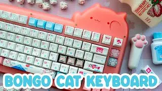 THE CUTEST Keyboard! Bongo Cat Case! // IDOBAO ID80 + Strawberry Milk Switches