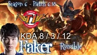 SKT T1 Faker RUMBLE vs REK'SAI Jungle - Patch 6.18 KR Ranked | League of Legends