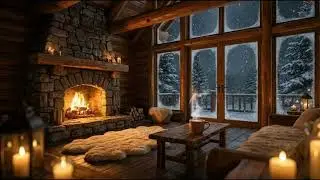Cozy Winter ❄️  Living Room Ambience Warm Crackling Fireplace 🔥 [30 Min Focus]