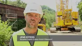 Alte Eisenbahnrücke über B257 bei Irrel wird zurückgebaut