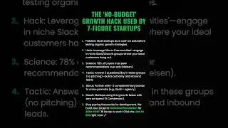 The 'No-Budget' Growth Hack Used by 7-Figure Startups #ad (Verify Info)