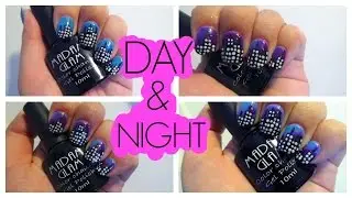 COLOR CHANGING Gel Polish City Skyline DAY AND NIGHT Nail Art