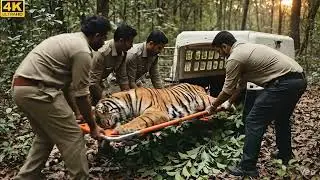 Emotional Animal Rescue: Injured Pregnant Tigress Saved by Wildlife Rescuers