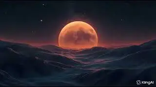Orange Moonrise at Night 🌕 | 1 Hour Deep Ambient Sleep Music for Calm, Focus, & Relaxation&rdquo;