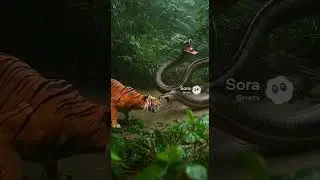 Whoa 🤯 Anaconda Rare Snake vs Tiger Fight 💪🏻😱 😱😱😱 #shorts