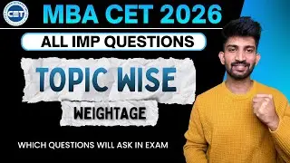 Mba Cet Topic Wise Weightage 2026 | mba cet 2026 preparation