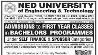 Admissions in #NED UNIVERSITY KARACHI#bachelorsdegree  #admission #neduniversity  #bachelor #2023
