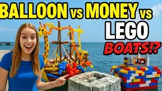 Building Boats Out of Money, Gold, Balloons, Ice, LEGOs & More! (Sink or Float Challenge)