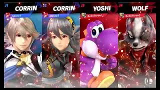 SSBU (Ver. 3.1.0) - Smash en L&iacute;nea - Corrins vs Yoshi & Wolf - 01/06/2019