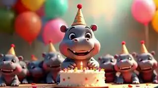 Happy Birthday Wishes | Cute Animal | Cute Hippo Song