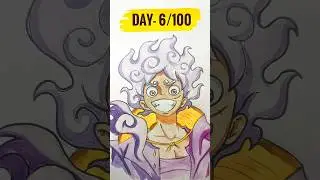 DAY- 6🔥 How to Draw Luffy Gear 5 step by step - One Piece #shorts