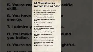 These 14 Compliments Women Love To Hear #shorts #factshorts #foryou