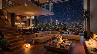 Winter Night Jazz ❄ Luxury Apartment in Los Angeles 🎷 Smooth Jazz Saxophone for Stress Relief, Sleep