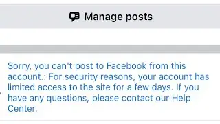 How to solve Facebook Limited Access Problem!!