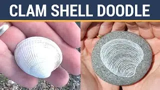 Drawing A Clam Shell Doodle On Stone