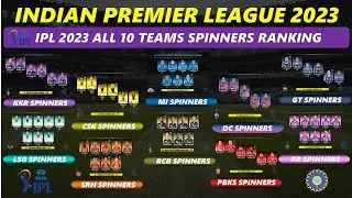 IPL 2023 - All 10 Teams Spinners list and Players Ranking | Rashid Khan | CSK | RCB | MI | KKR...
