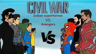 Civil War indian superhero vs Avenger epic battle 2d animination ||