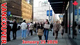 Pedestrian Pulse: WALKING in DOWNTOWN VANCOUVER BC CANADA - January 25 2026