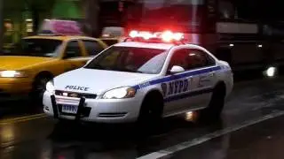 NYPD Police Car Responding -- Great Siren and Horn
