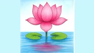 How to draw lotus//Easy technique 🪷🪷🪷//খুব সহজ পদ্ধতিতে পদ্ম ফুল আঁকা।