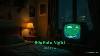 80s Weather Forecast & Rain Ambience | CRT TV Rainy Night
