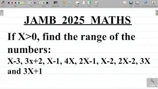 How to Find RANGE JAMB 2025 Mathematics Exam Question and Solution. #excellenceacademy