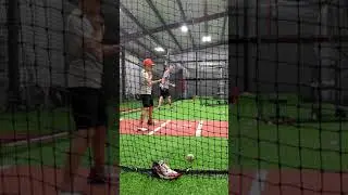 Logan Batting practice with Steve Woodard