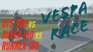 RACE vespa GTS 300 vs vespa POLINI 177 vs RUNNER 180 / AUTOMATIC vs HAND GEAR SHIFT scooters