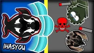 MEGA-PUSH ABILITY!!MOPE.IO  HD ORCA EMPTIES THE OCEAN!! PUSHED EVERYONE OUT!!