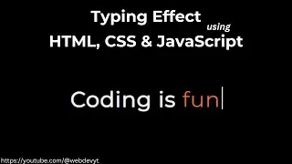 Create a Typing Effect with HTML, CSS & JavaScript in Just 10 Minutes!