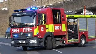 London Fire Brigade E221 (Greenwich) Pump Ladder turnout to an emergency incident.