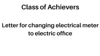Letter for changing electrical meter to electric office