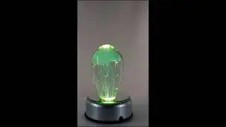 Ebros Art Glass Glow in The Dark Translucent Jellyfish & LED Base (Light Blue)