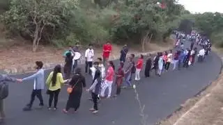 Human Chain March from JNU Ad Block to VC House in Solidarity with #JusticeForNajeeb